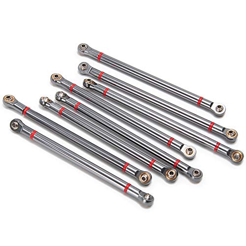 8PCS Alloy Upper & Lower Rod Link Linkage for 1/10 RC Axial SCX10 313mm Wheelbase