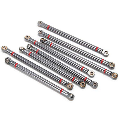 8PCS Alloy Upper & Lower Rod Link Linkage for 1/10 RC Axial SCX10 313mm Wheelbase