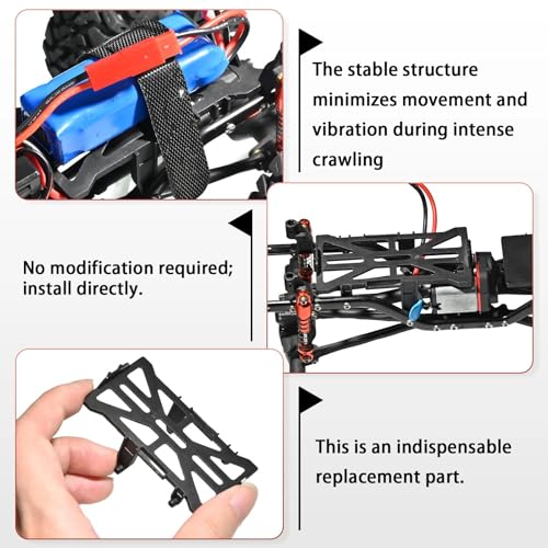 SCX24 Battery Holder Tray Upgrade for 1/24 RC Crawler Axial SCX24 C10 Bronco Deadbolt JLU CRC B-17 Upgrade Parts, Durable and Light Weight Electronics Battery Mounts