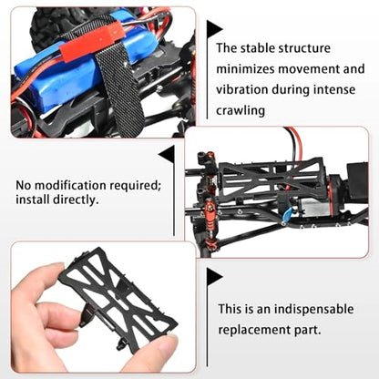 SCX24 Battery Holder Tray Upgrade for 1/24 RC Crawler Axial SCX24 C10 Bronco Deadbolt JLU CRC B-17 Upgrade Parts, Durable and Light Weight Electronics Battery Mounts