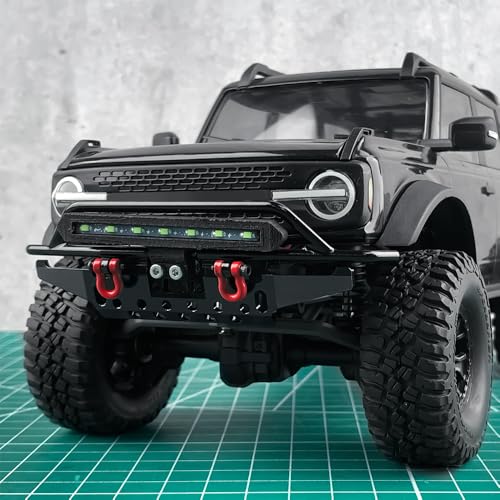Aluminum Front and Rear Bumper Set Upgrades for TRX4M Bronco 1/18th RC Crawler Truck Car Parts - color: Front&rear Bumper