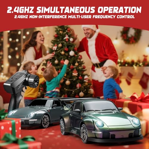 1/24 4WD RC Drift Car, 2.4GHz 20KM/H High Speed Remote Control Racing Car with Drifting Tires, Gift for Kids Adults - color: Gradient