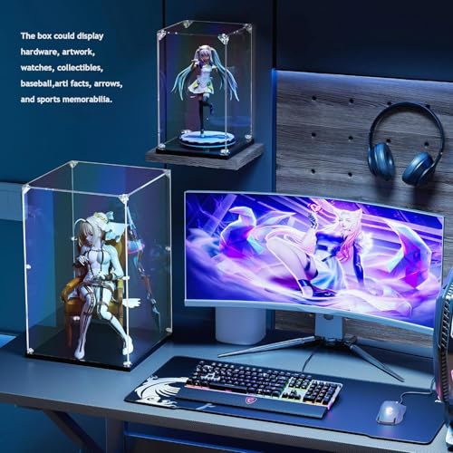 Clear Acrylic Display Case ,Self-Assemble Showcase for Collectibles, Action Figures, Dolls- Alternative Glass Box for Commemorative Gifts (7.84x7.84x15.74 inch, 20*20*40 cm) - size: 7.84x7.84x15.74 inch, 20x20x40 cm