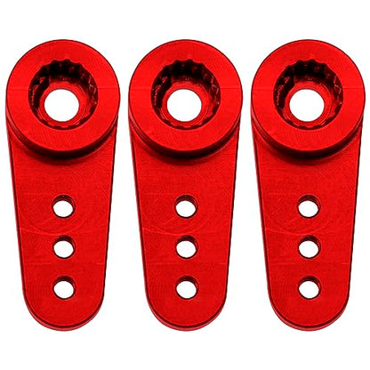 3Pack Aluminum 15T Servo Arm RC Mini Servo Horns Compatible with Emax ES08MA Servo Fit for Axial SCX24 1/24 RC Crawler (Red) - color: Red