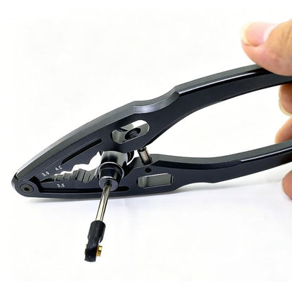 RC Car Repair Tools: Shock Pliers, Repair Pliers, Tie Rod Ball Joint Removal Tool, Repair Screwdriver Set, Small Phillips Socket, Tie Rod Adjustment Wrench, Black (4-Piece Set) - color: Black Out