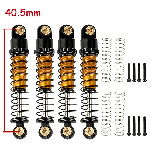 4PCS 40mm shocks Damping Shock Absorber Damper for 1/24 Axial SCX24 AXI90081 RC Crawler Car Upgrade Parts (Gold) - color: Gold