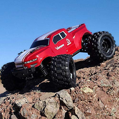 Redcat Racing Volcano 16 1/16 Scale RC Monster Truck – Electric Remote Control Car with 4WD, LED Lights, 2.4GHz Radio, 2 Rechargeable Li-Ion Batteries & Charger - Red - color: Red