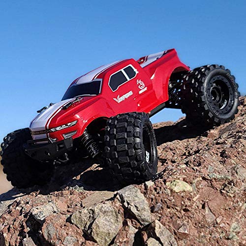 Redcat Racing Volcano 16 1/16 Scale RC Monster Truck – Electric Remote Control Car with 4WD, LED Lights, 2.4GHz Radio, 2 Rechargeable Li-Ion Batteries & Charger - Red - color: Red