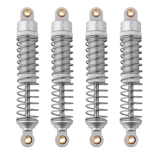 4PCS 53mm/59mm/66mm Aluminum Shocks Absorbers Oil Long Threaded Damper for 1/18 RC Crawler TRX4M TRX-4M Bronco Defender K10 Upgrade Parts (66mm Silver) - color: 66mm Silver