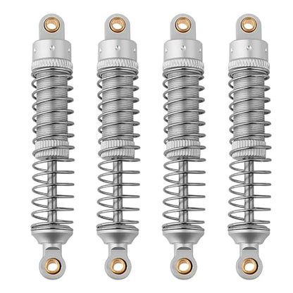4PCS 53mm/59mm/66mm Aluminum Shocks Absorbers Oil Long Threaded Damper for 1/18 RC Crawler TRX4M TRX-4M Bronco Defender K10 Upgrade Parts (66mm Silver) - color: 66mm Silver
