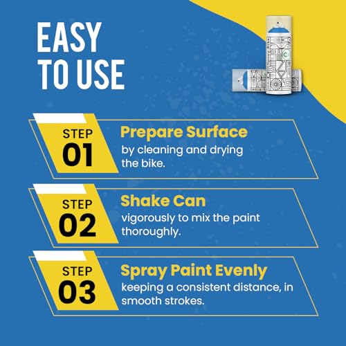 Spray.Bike Spray Paint - Bomber (Medium Sky Blue) | Designed Mainly for Bicycles | Multi-Use Acrylic Spray Paint for Metal, Plastic | High Coverage Bike Paint, 400ml - color: Bomber