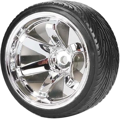 1/10 Drift Wheels and Tires Set,WONFAST 4PCS 63mm Plastic Hard Tyres 6-Spoke Wheels Rims 12mm Hex for 1:10 RC On-Road Drifting Car Replacement for HSP Tamiya HPI Kyosho (Silver) - color: Silver