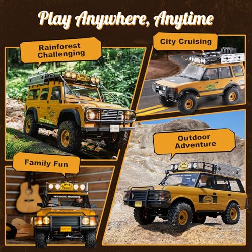 BEEZRC FMS 1/10 FCX10 RC Crawler Officially Authorized Land Rover Series, Camel Trophy Edition RC Model 4WD RC Rock Truck, 2.4Ghz Hobby Grade, RC Off Road Vehicle for Adults RS(Defender 110) - style: Defender