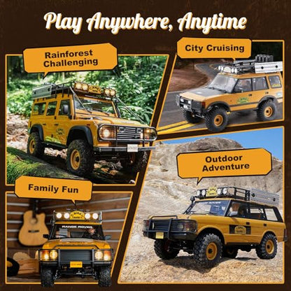 BEEZRC FMS 1/10 FCX10 RC Crawler Officially Authorized Land Rover Series, Camel Trophy Edition RC Model 4WD RC Rock Truck, 2.4Ghz Hobby Grade, RC Off Road Vehicle for Adults RS(Defender 110) - style: Defender