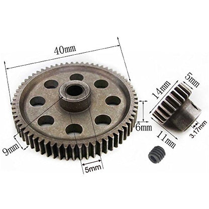 Hobbypark 11184 Steel Metal Spur Diff Differential Main Gear 64T & 11181 Motor Gear 21T RC Replacement Parts for Redcat Volcano EPX HSP 1/10 Monster Truck Brontosaurus 94111