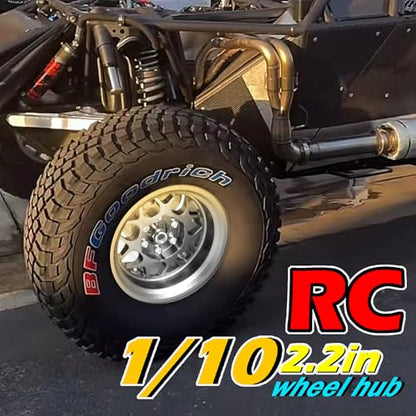 REDSPIDER 2.2 Beadlock Wheels（4PCS） Aluminum 2.2 Wheels for 1/10 RC Rock Crawler Car Axial Wraith RR10 SCX10 II III 90046 TRX4 TRX6 YETI D90 CC01 RC Crawler Car Upgrade Parts (Silvery)