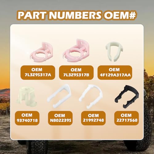 70PCS Car Fuel Line Clips OEM 93740718/7L3Z9S317A,7 Types of Clips for 5/16 & 3/8 Fuel Line Compatible with Ford GM Chrysler,Essential Car Fuels Hose Lines Retainer Clip with Box