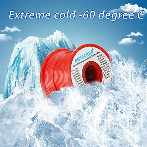 BNTECHGO 30 Gauge Silicone Wire Spool 50 ft Red Flexible 30 AWG Stranded Tinned Copper Wire | Flexible 30 AWG Stranded Wire Silicone Rubber Insulation For RC Models, Drone, Robot, LED Lighting Systems, 3D Printer, DIY - size: 30 gauge silicone wire 50ft,