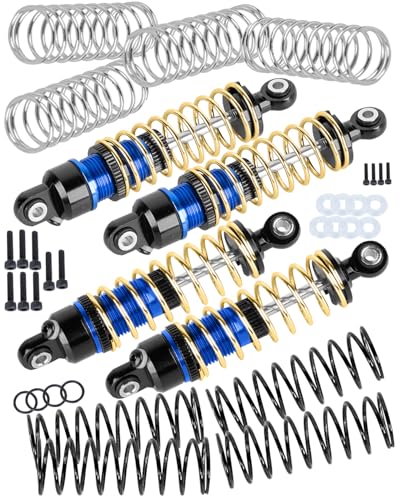 RC Shock Absorber Upgrades Part for 1/18 Granite Grom,1/14 Typhon Grom,1/16 Mojave Grom,1/18 LaTrax,Alloy Aluminium Front Rear Shock Absorbers Dampers,Navy Blue - color: Navy Blue(4PCS)