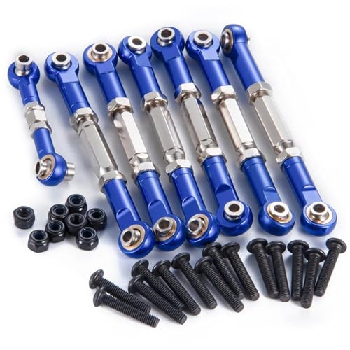 RC Car Rod Linkage Compatible with Slash 2wd for Stampede for Hoss for Rustler 1/10 RC Car Metal Turnbuckles Camber Linkage Steering Link Rod Ends Adjustable