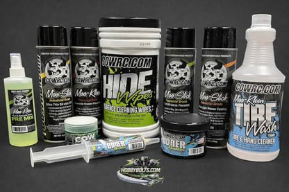 CowRC Moo-Slick Silicone Spray RC Lube & Protectant | 12oz Non-Toxic Silicone Lubricant for Tires, Plastics, Bearings & Seal Protecting RC Vehicles. Cow RC