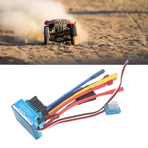 80A Brushless ESC, Water Proof Brake Power Regulation Electronic Speed Controller with 4mm Banana Female Plug for 1/10 RC Car RC Boat