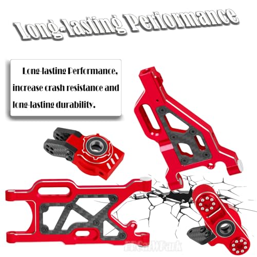 Rc Upgrades Part for 1/8 Typhon 6s BLX,1/7 Felony Infraction 6S BLX Limitless,Front Rear A-Arms,Steering Blocks,Caster Block,Aluminum A-Arms,Caster Block,Steering Blocks,Wheel Hex,Red - color: Red - (Rc Parts)
