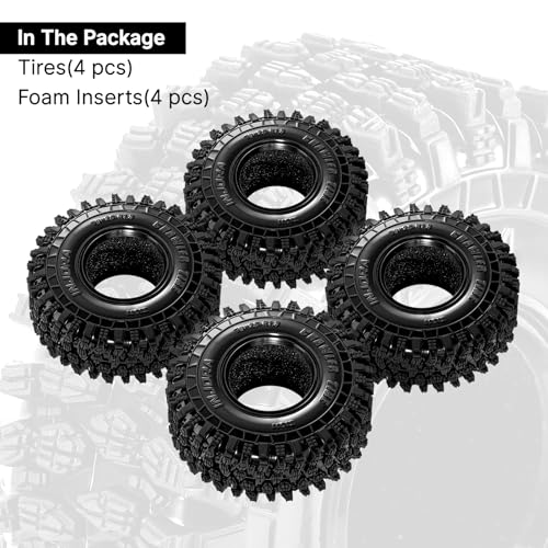 INJORA 1.3" Crawler Tires 70 * 26mm S5 for 1/18 1/24 RC Crawlers (T1311)