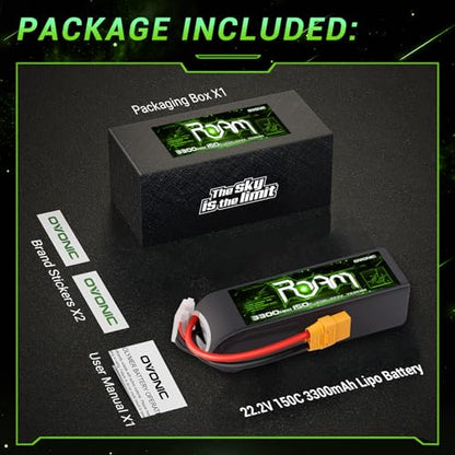 OVONIC 6S Lipo Battery 3300mAh 22.2V 150C with XT90 Plug for RC Truck Truggy Buggy Tank RC Car Racing Hobby