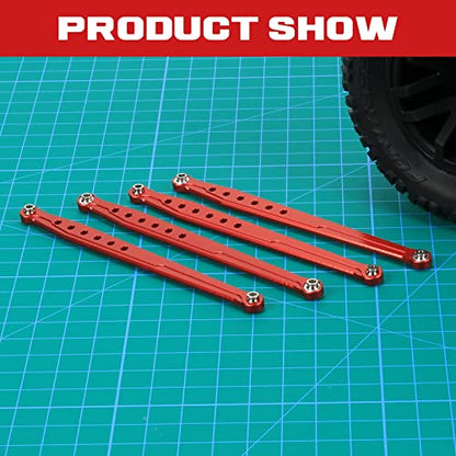 RCAWD Lower Suspension Links Set 4pcs for RedCat 1/10 Everest Gen7 Pro/Sport RC Crawler Links Rod Aluminum Linkage Rod Arm Set Upgrade Part Red - color: Red