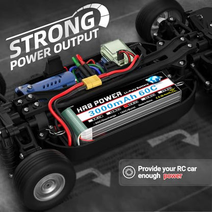 HRB Power 4S 3000mAh Lipo Battery XT60 14.8V 60C Compatible with RC Plane