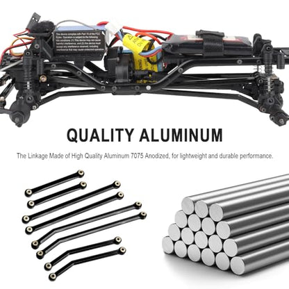 Hobbypark Aluminum High Clearance Links Set & Brass Link Mounts for Axial SCX24 Gladiator 1/24 Crawler Car Upgrade Parts
