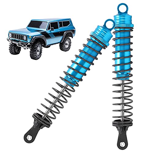 Drfeify 2PCS 144mm Oil Filled Shock Absorbers for 1/8 RC Car, Aluminum Alloy Adjustable Damper Set Fit for HSP, HPI, Axial SCX10 RC Crawler and Off Road Truck (Blue) - color: Blue
