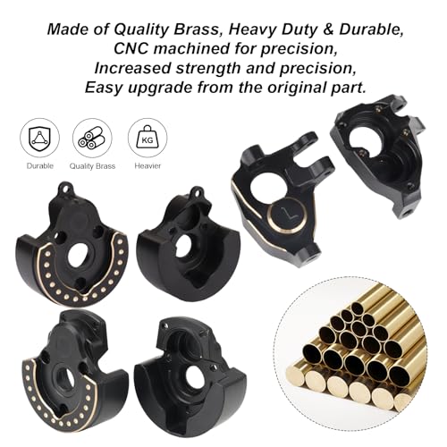 HobbyPark Brass Front & Rear Portal Cover Steering Knuckle Counterweights Weights for Vanquish VP VS4-10 1/10 RC Crawler F10 Portal Axle Phoenix LCG VRD Carbon Kit Lower COG Upgrades Parts