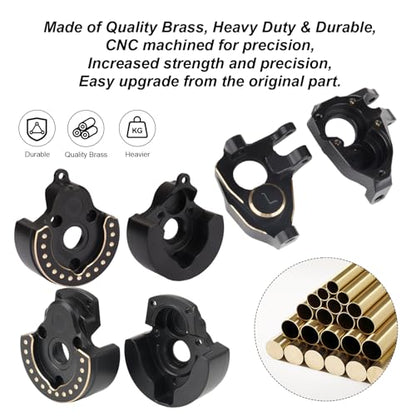 HobbyPark Brass Front & Rear Portal Cover Steering Knuckle Counterweights Weights for Vanquish VP VS4-10 1/10 RC Crawler F10 Portal Axle Phoenix LCG VRD Carbon Kit Lower COG Upgrades Parts