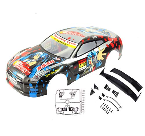1/10 Scale RC Printed Precut Drift Racing Touring Onroad Car Body Shell Width 190mm with Wing Mirror Accessories (R35 A) - style: R35 A