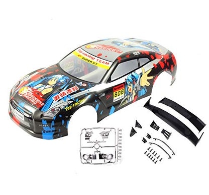 1/10 Scale RC Printed Precut Drift Racing Touring Onroad Car Body Shell Width 190mm with Wing Mirror Accessories (R35 A) - style: R35 A