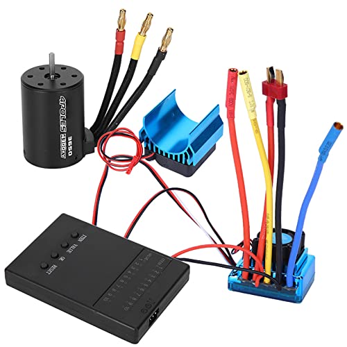 3650 4300KV Brushless Motor 80A Brushless ESC Combo with Aluminum Heat Sink and Programming Card for 1 10 RC Cars High Speed Performance Upgrade Kit - size: 60A