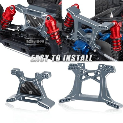RC Upgrades Part for 1/10 Rustler 4x4 4WD（#67164-4）,Driveshaft,Suspension Arms,Steering Blocks,Caster Block,Rear Stub Axle Carriers,Shock Towers,Steering Block,Titanium - color: Titanium(1set)