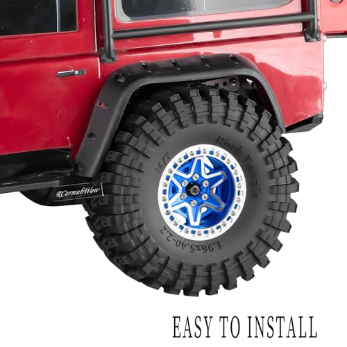 2.2" RC Beadlock Wheels, Aluminum Alloy Rims Compatible with 1/10 SCX10 Capra TRX4 Gen8 Everest Gen7 Pro AMG 6x6 Off-Road Truck,RCarmubWow 2.2 Beadlock Wheel for 1/10 Rock Crawler,Navy Blue - color: Navy Blue(4pcs)