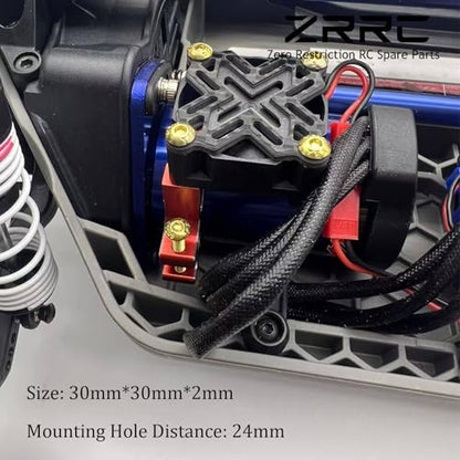 30mm×30mm Carbon Fiber RC Cooling Fan Heatsink Cover Shield - Universal Brushless Motor/ESC Fan Guard Shroud- for RC Cars, Trucks, Drones (X Style) - style: 30mm / X Style