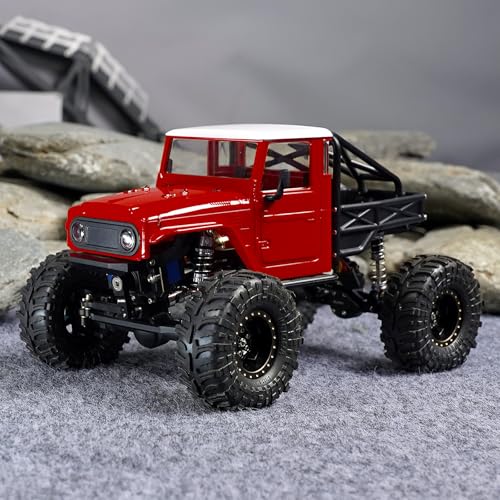 INJORA IR40-24 Half Truck Hard Body with Cage for 1/24 SCX24 Upgrade(Red)