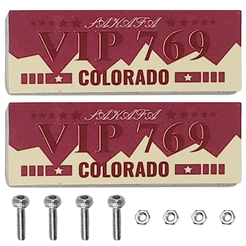 2PCS HIRCQOO Metal RC Car License Plate Decorations Accessories Compatible with Traxxas TRX-4 Tamiya CC01 Axial SCX10 D90 1/10 RC Crawler Car (VIP769) - style: VIP769