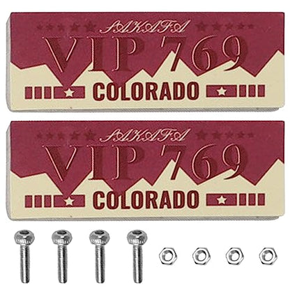 2PCS HIRCQOO Metal RC Car License Plate Decorations Accessories Compatible with Traxxas TRX-4 Tamiya CC01 Axial SCX10 D90 1/10 RC Crawler Car (VIP769) - style: VIP769