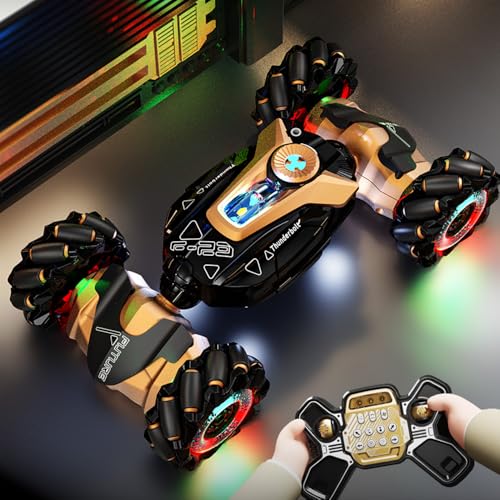 RC Stunt Car with Lights & Music for Kids, 2.4GHz Remote Control Car, 360° Rotation Off-Road Toy Car, Christmas Holiday Toys for Teens