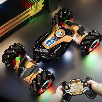 RC Stunt Car with Lights & Music for Kids, 2.4GHz Remote Control Car, 360° Rotation Off-Road Toy Car, Christmas Holiday Toys for Teens