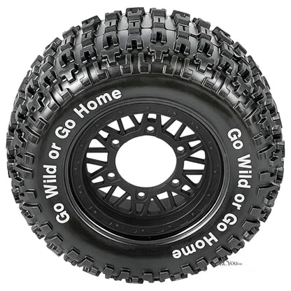 RC Wheels Tires Truck Tires 12mm/14mm/17mm Hex for 1/10 Slash 4×4 4WD 2WD/Axia1/Arrm a Senton/Redca t/Rc4w d,w/RC Wheels Hex Detachable Replace Running on Off-Road Tires,Black - color: Black- (Wheel Tires)