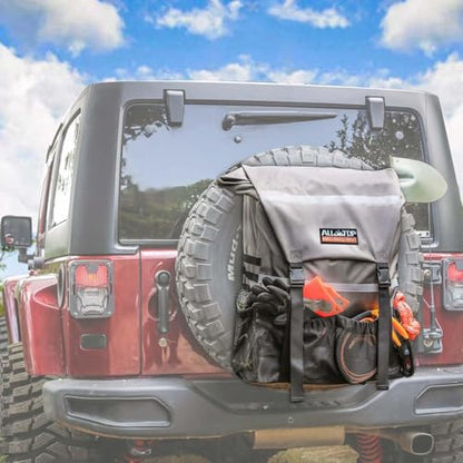 ALL-TOP Spare Tire Trash Bag, Heavy Duty Truck Tailgate Trash Bag, Cargo Storage Bag for Jeep, Truck, SUV or Car, Fit up to 40'' Tire (Rhino Grey) - color: GREY