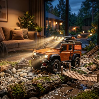 Jiawu RC Car Light Bar Kit, 4 LEDs Lights Roof Lights, Headlight Universal for 1/12 1/14 /16/18 RC Crawler Off Road Car Truck Accessories, Pre Wired Plug and Play