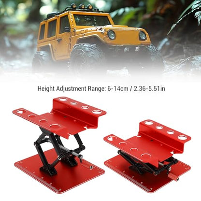 Mtlavishness RC Car Repair Work Stand with Manual Lift Lower Workstation 2.36 Inch to 5.51 Inch Height Adjustment Anti Slip Pad Hand Crank Structure Multi Functional (Black Red) - color: Black Red